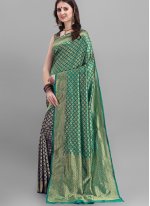 Sterling Blue and Green Shaded Saree