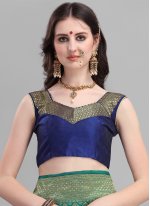Sterling Blue and Green Shaded Saree