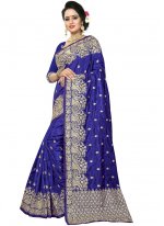 Strange Blue Bridal Traditional Saree