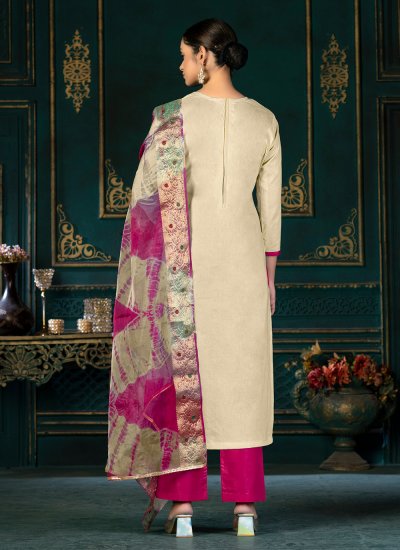 Strange Woven Cotton Beige Trendy Salwar Suit