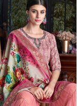 Striking Chanderi Pink Designer Pakistani Suit