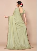 Stunning Embroidered Poly Silk Green Traditional Saree