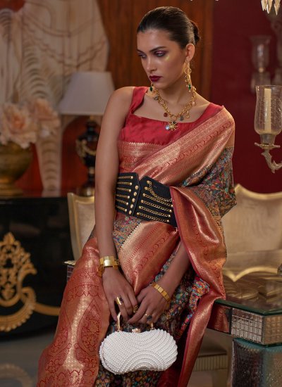 Stunning Handloom silk Contemporary Style Saree