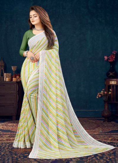 Stunning Multi Colour Trendy Saree