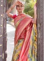 Stunning Multi Colour Weaving Traditional Designer Saree