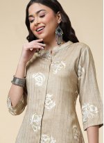 Stunning Viscose Khaki Foil Print Trendy Salwar Suit