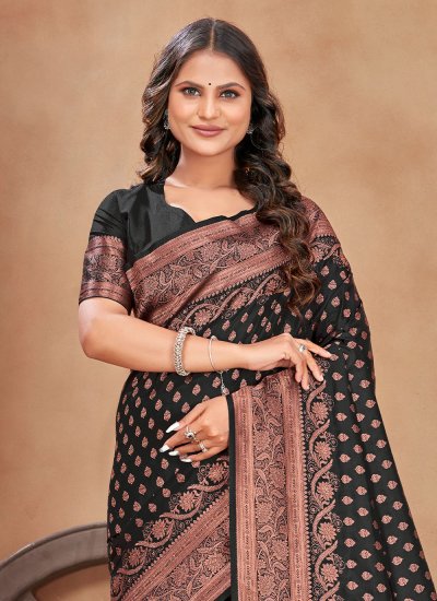 Stunning Weaving Banarasi Silk Trendy Saree