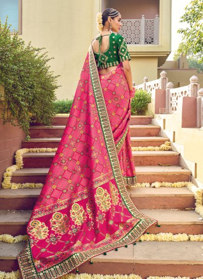 Stupendous Pink Wedding Designer Saree