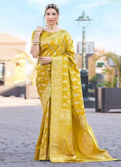 Stupendous Silk Woven Contemporary Style Saree