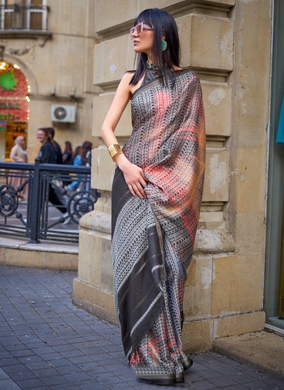 Stylish Multi Colour Weaving Viscose Trendy Saree