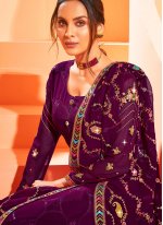 Suave Georgette Purple Designer Pakistani Suit