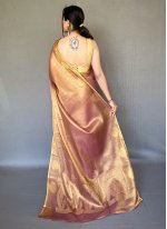 Suave Weaving Silk Brown Trendy Saree