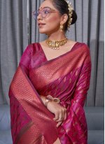 Subtle Rani Jacquard Work Satin Silk Trendy Saree
