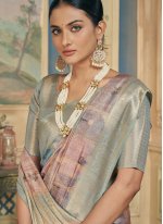 Sumptuous Multi Colour Silk Contemporary Style Saree
