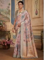 Sumptuous Multi Colour Silk Contemporary Style Saree