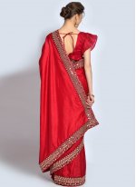Sumptuous Sequins Vichitra Silk Contemporary Style Saree