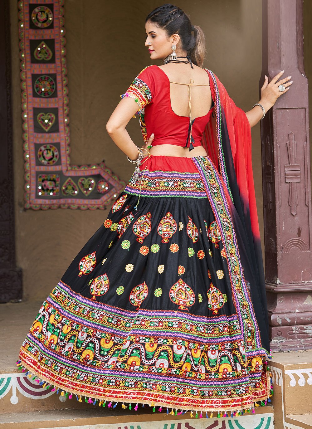 Buy Cotton Rajasthani Rajputi Poshak Gota Work Dress With Cotton Odhni For  Women Rajasthani Lehenga Choli Color (Purple). at Amazon.in