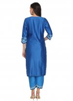 Sunshine Chanderi Blue Readymade Suit