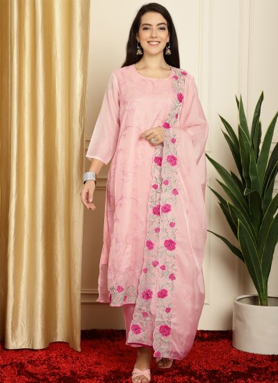 Sunshine Pink Embroidered Designer Salwar Suit