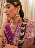 Sunshine Purple Handloom silk Traditional Designer Saree