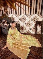 Sunshine Woven Green Art Silk Traditional Saree