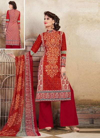 Superb Cotton Thread Pakistani Straight Salwar Suit