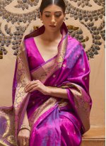 Superb Purple Kanjivaram Silk Traditional Saree