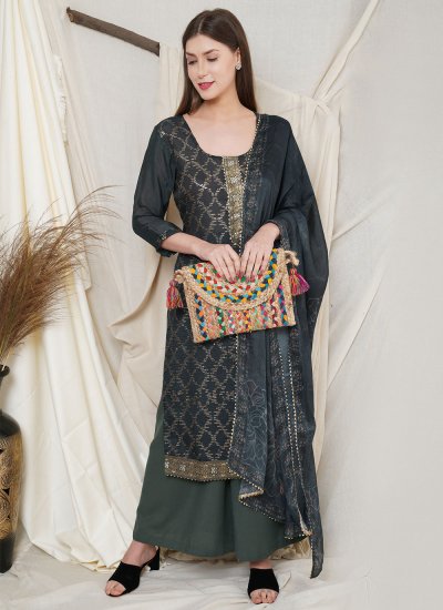 Superb Teal Designer Pakistani Salwar Suit