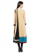 Superlative Beige Readymade Anarkali Salwar Suit