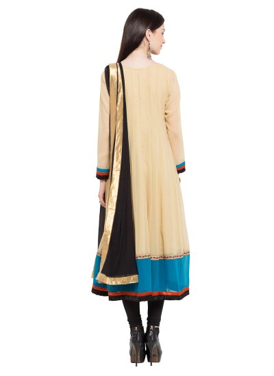Superlative Beige Readymade Anarkali Salwar Suit