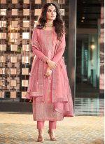 Superlative Embroidered Viscose Pink Salwar Kameez