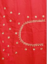 Superlative Satin Silk Red Traditional Designer Saree