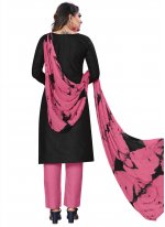 Surpassing Cotton Black Foil Print Salwar Suit