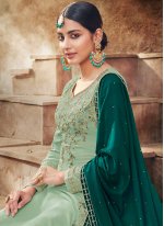 Surpassing Green Festival Designer Pakistani Salwar Suit