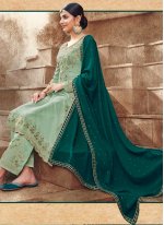 Surpassing Green Festival Designer Pakistani Salwar Suit
