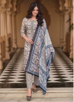Surpassing Multi Colour Printed Cotton Straight Salwar Suit