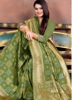 Surpassing Silk Green Weaving Traditional Saree