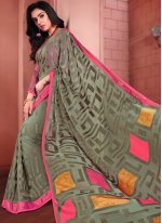 Swanky Brasso Multi Colour Printed Printed Saree