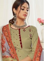 Swanky Pashmina Embroidered Trendy Salwar Suit