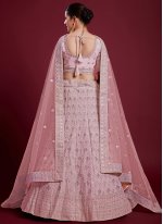 Swarovski Georgette Designer Lehenga Choli in Pink