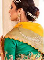 Tantalizing Embroidered Silk Yellow Designer Saree