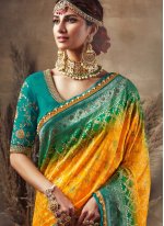 Tantalizing Fancy Fabric Yellow Designer Traditional Saree