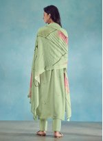 Tantalizing Handwork Green Cotton Salwar Suit
