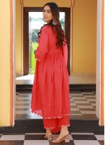 Tantalizing Mirror Salmon Cotton Readymade Designer Salwar Suit
