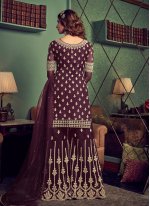 Tantalizing Resham Net Palazzo Designer Salwar Suit