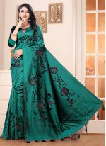 Teal Banarasi Silk Designer Traditional Saree