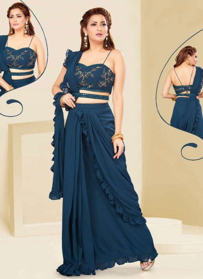 Online Lehenga Saree Green Colour Saree - Designer Sarees Rs 500 to 1000 -  SareesWala.com