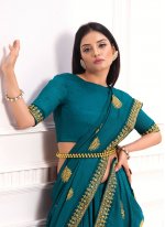 Teal Festival Traditional Saree