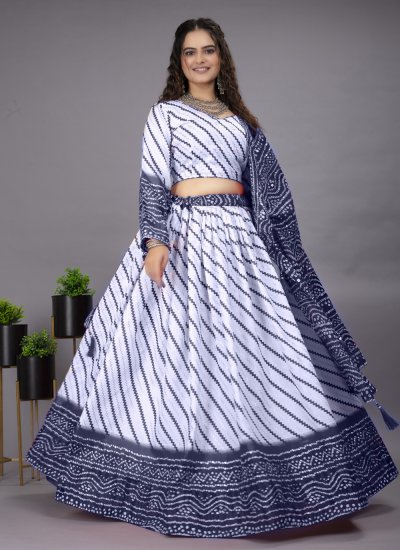 Silk Purple and White Designer Lehenga Choli -