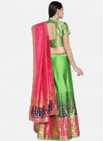 Tiptop Banarasi Silk Woven Green Lehenga Choli